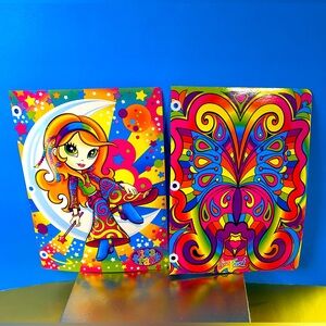 LISA FRANK VINTAGE FANTASTIC FASHIONS BUTTERFLY & DIVA MOON GIRL BINDER DIVIDERS